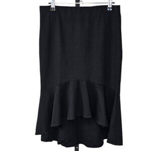 Love Stitch Womens High Low Trumpet Skirt, Black, Stretch , Size Large
